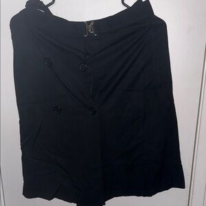 LOFT Black Mini Skirt with Button Detail
